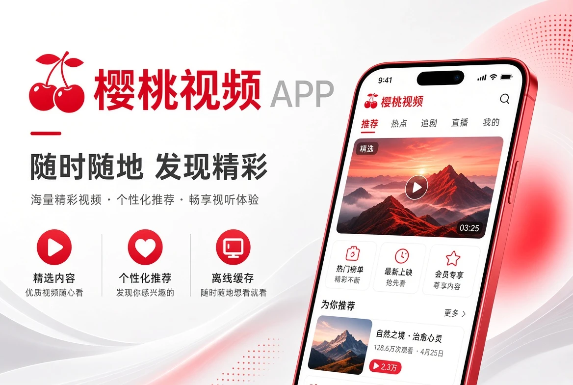 樱桃视频APP界面示意